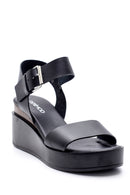 Women's High-Sole Leather Sandals | Derimod Women's High-Sole Leather Sandals | Derimod