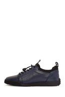 Erkek Lacivert Bağcıklı Deri Sneaker | Derimod Erkek Lacivert Bağcıklı Deri Sneaker | Derimod