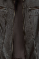 Anetta Woman Mink Short Leather Jacket | Derimod Anetta Woman Mink Short Leather Jacket | Derimod