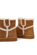 Woman Camel Suede Teddy Boots | Derimod Woman Camel Suede Teddy Boots | Derimod