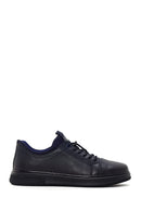 Men's Navy Blue Leather Sneaker | Derimod Men's Navy Blue Leather Sneaker | Derimod