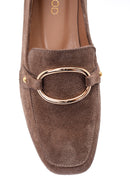 Kadın Süet Tokalı Loafer | Derimod Kadın Süet Tokalı Loafer | Derimod