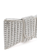 Women's Silver Long Strap Stone Mini Evening Dress Box Clutch Bag | Derimod Women's Silver Long Strap Stone Mini Evening Dress Box Clutch Bag | Derimod