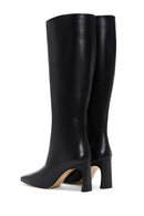 Women's Black Leather Heeled Boots | Derimod Women's Black Leather Heeled Boots | Derimod
