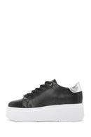 Women's Black Lace-Up Thick Soled Sneaker | Derimod Women's Black Lace-Up Thick Soled Sneaker | Derimod