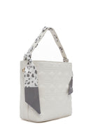 Women's Cream Long Strap Quilted Handbag with Accessory Detail | Derimod Women's Cream Long Strap Quilted Handbag with Accessory Detail | Derimod