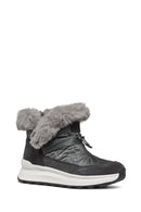 Geox Women's Gray D Spherica Active X2 Shearling Waterproof Leather Boots | Derimod Geox Women's Gray D Spherica Active X2 Shearling Waterproof Leather Boots | Derimod