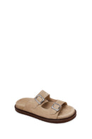 Male Beige Strappy Suede Slipper | Derimod Male Beige Strappy Suede Slipper | Derimod