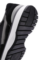 Kadın Siyah Deri Süet Detaylı Sneaker | Derimod Kadın Siyah Deri Süet Detaylı Sneaker | Derimod