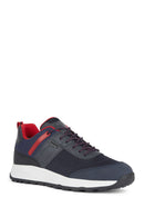 Geox Men's Navy Blue Terrestre Abx Lace-Up Leather Casual Sneaker | Derimod Geox Men's Navy Blue Terrestre Abx Lace-Up Leather Casual Sneaker | Derimod