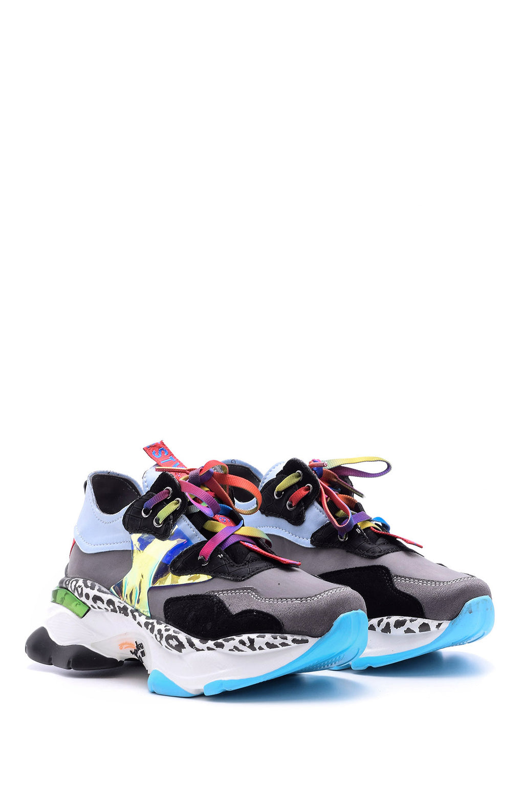 Kadın Renkli Yüksek Tabanlı Sneaker