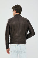 Alanzo Men's Mink Leather Jacket | Derimod Alanzo Men's Mink Leather Jacket | Derimod
