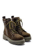 Women's Thick Soled Zippered Boots Suede Boots | Derimod Women's Thick Soled Zippered Boots Suede Boots | Derimod
