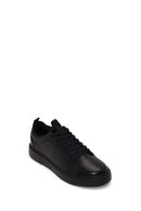 Male Black Lace-up Leather Sneaker | Derimod Male Black Lace-up Leather Sneaker | Derimod