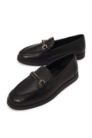 Woman Black Buckled Thick-Soled Leather Comfort Loafer | Derimod Woman Black Buckled Thick-Soled Leather Comfort Loafer | Derimod