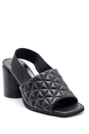 Women's Leather Thick Heeled Sandals | Derimod Women's Leather Thick Heeled Sandals | Derimod