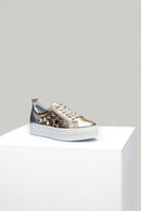 Yıldız Detaylı Gold Kadın Deri Sneaker | Derimod Yıldız Detaylı Gold Kadın Deri Sneaker | Derimod