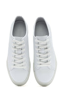 Erkek Beyaz Bağcıklı Deri Sneaker | Derimod Erkek Beyaz Bağcıklı Deri Sneaker | Derimod