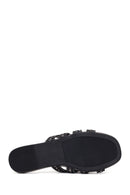 Woman Anthracite Stone-Embellished Slipper | Derimod Woman Anthracite Stone-Embellished Slipper | Derimod