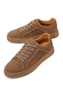 Male Mink Lace-up Suede Leather Sneaker | Derimod Male Mink Lace-up Suede Leather Sneaker | Derimod