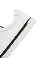 Erkek Beyaz Bağcıklı Deri Sneaker | Derimod Erkek Beyaz Bağcıklı Deri Sneaker | Derimod
