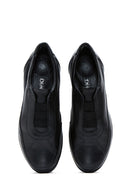 Women's Black Leather Casual Flat Shoes | Derimod Women's Black Leather Casual Flat Shoes | Derimod
