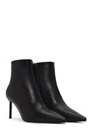 Woman Black Zip Closure Stiletto Heel Leather Boots | Derimod Woman Black Zip Closure Stiletto Heel Leather Boots | Derimod