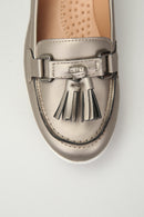 Bronze Wedge Heels Women's Leather Loafer | Derimod Bronze Wedge Heels Women's Leather Loafer | Derimod