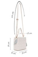 Women's Cream Long Strap Quilted Handbag with Accessory Detail | Derimod Women's Cream Long Strap Quilted Handbag with Accessory Detail | Derimod