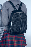 Women's Black Printed Backpack | Derimod Women's Black Printed Backpack | Derimod