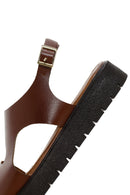 Kadın Kahverengi Bilekten Bantlı Deri Sandalet | Derimod
