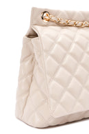 Women's Beige Long Strap Quilted Shoulder Bag | Derimod Women's Beige Long Strap Quilted Shoulder Bag | Derimod