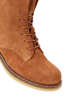 Women's Tan Suede Leather Boots | Derimod Women's Tan Suede Leather Boots | Derimod