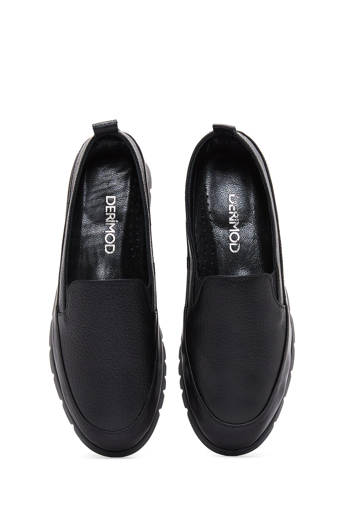 Kadın Siyah Deri Comfort Loafer_5