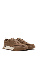 Male Beige Lace-up Nubuck Leather Sneaker | Derimod Male Beige Lace-up Nubuck Leather Sneaker | Derimod