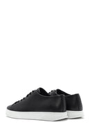 Erkek Siyah Bağcıklı Deri Sneaker | Derimod Erkek Siyah Bağcıklı Deri Sneaker | Derimod