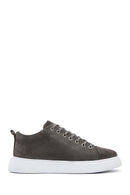 Erkek Gri Bağcıklı Süet Deri Sneaker | Derimod Erkek Gri Bağcıklı Süet Deri Sneaker | Derimod