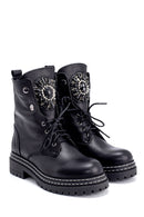Women's Leather Stone Boots | Derimod Women's Leather Stone Boots | Derimod
