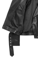 Atlantis Women's Black Double Breasted Leather Jacket | Derimod Atlantis Women's Black Double Breasted Leather Jacket | Derimod