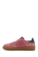 Kadın Pembe Bağcıklı Süet Deri Sneaker | Derimod Kadın Pembe Bağcıklı Süet Deri Sneaker | Derimod