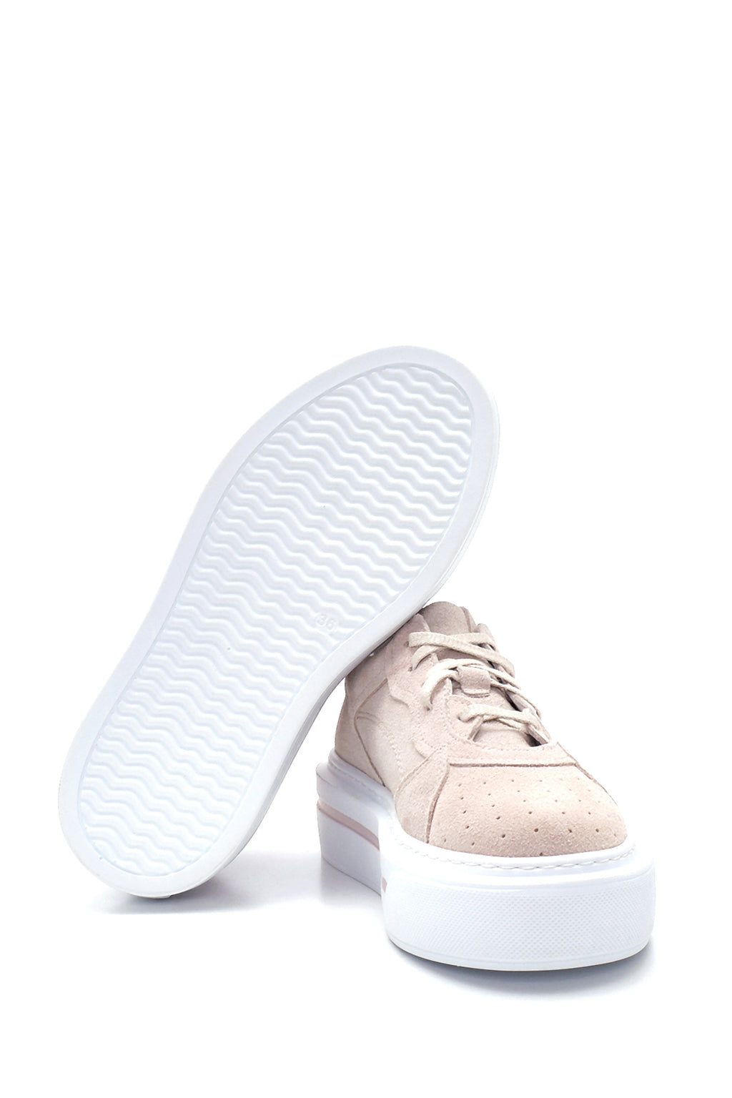 Kadın Deri Süet Yüksek Taban Sneaker
