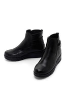 Women's Black Strappy Leather Comfort Boots | Derimod Women's Black Strappy Leather Comfort Boots | Derimod