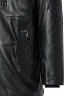 Nathan Men's Black Leather Coat | Derimod Nathan Men's Black Leather Coat | Derimod