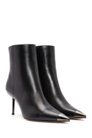 Women's Black Metal Detailed Thin High Heel Leather Boots | Derimod Women's Black Metal Detailed Thin High Heel Leather Boots | Derimod