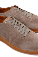Erkek Vizon Bağcıklı Süet Deri Sneaker | Derimod Erkek Vizon Bağcıklı Süet Deri Sneaker | Derimod