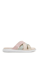 Women's Beige Leather Comfort Slippers | Derimod Women's Beige Leather Comfort Slippers | Derimod