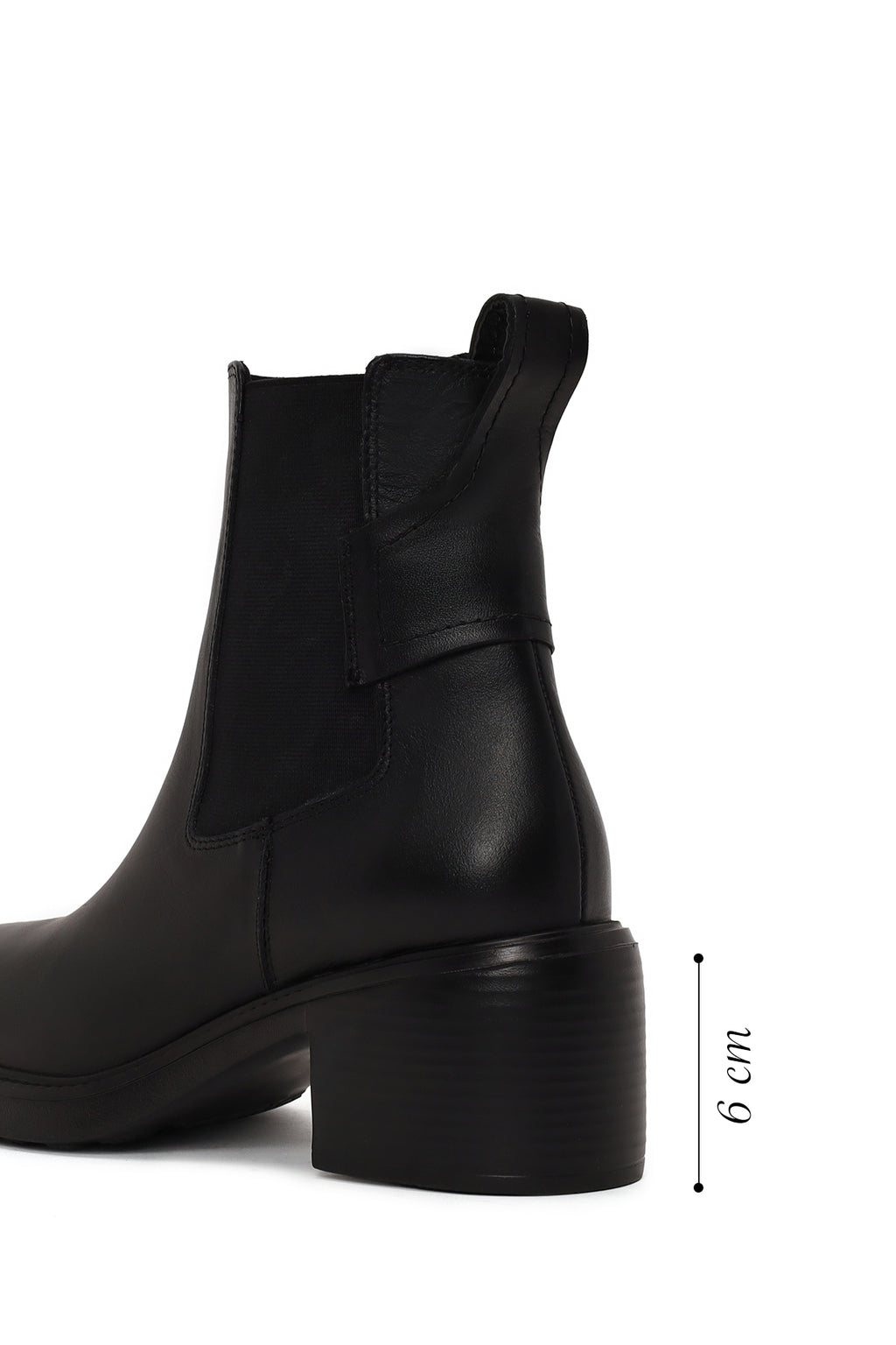 Kadın Siyah Kalın Topuklu Deri Chelsea Bot