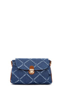 Women's Blue Long Strap Jean Fabric Shoulder Bag | Derimod Women's Blue Long Strap Jean Fabric Shoulder Bag | Derimod