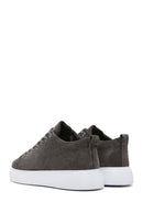 Erkek Gri Bağcıklı Süet Deri Sneaker | Derimod Erkek Gri Bağcıklı Süet Deri Sneaker | Derimod