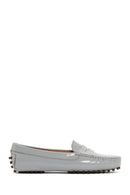 Kadın Gri Rugan Deri Klasik Loafer | Derimod Kadın Gri Rugan Deri Klasik Loafer | Derimod